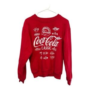 Coca-Cola Retro Style Multi-Lingual Graphic Red Sweatshirt XS